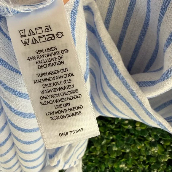 Rachel Zoe Blue and White Striped Tassel-Hem Tunic - Picture 7 of 9